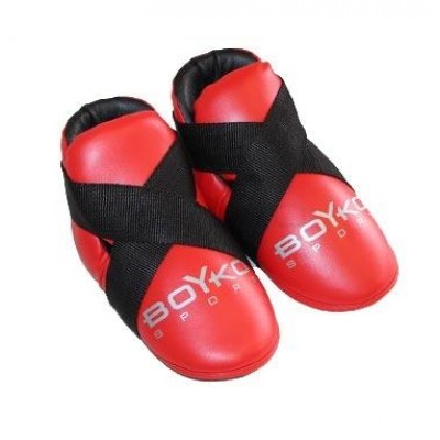 Захист ніг Boyko Sport BS - голеностопу та стопи (фути) кікбоксінг, ліцензія WAKO України,червоні M"