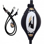 Боксерська груша на розтяжці RDX White New c гумовим джгутом 