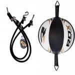 Боксерська груша на розтяжці RDX White з гумовим джгутом 