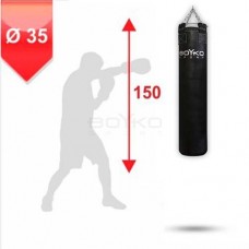 Мішок боксерський Boyko Sport BS - циліндричний шкіряний, 150х35 cm на 6 ланцюгах М6