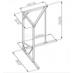 Стойка Boyko Sport BS угловая усиленная для боксерских снарядов весом до 120 кг из металлической трубы 80х80х3 и 80х40х2 мм