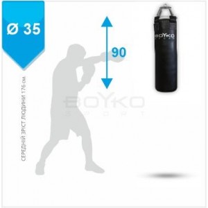 Мешок боксерский Boyko Sport BS - цилиндрический, 90х35 cm на 4 пружинах L18 с вращающимся диском