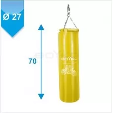 Мішок боксерський Boyko Sport ЮНІОР ПВХ з вузлом кріплення на ланцюгах (р.70*27см) жовтий