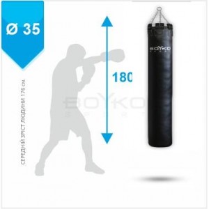 Мешок боксерский Boyko Sport BS - цилиндрический, 180х35 cm на 6 цепях М6 Мешок боксерский Boyko Sport BS - цилиндрический, 180х35 cm на 6 цепях М6