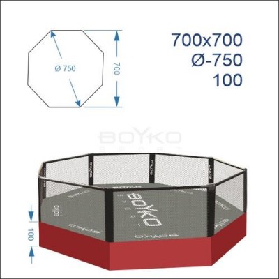 Восьмикутник (клітка ММА) Boyko Sport BS - поміст 1м, 7х7м, діагональ 7,5м