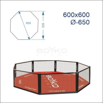 Восьмикутник (клітка ММА) Boyko Sport BS - підлоговий, 6х6м, діагональ 6,5м