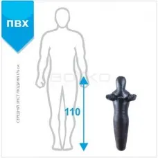 Манекен для боротьби Boyko Sport BS - силует, нерухомі руки, ПВХ, чорний, 110 см Манекен для боротьби Boyko Sport BS - силует, нерухомі руки, ПВХ, чорний, 110 см