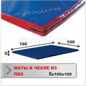Мат Boyko Sport BS - Cпортивний в чохлі з ПВХ 470, червоний, наповнювач - поролон, 100х100х5см Мат Boyko Sport BS - Cпортивний в чохлі з ПВХ 470, червоний, наповнювач - поролон, 100х100х5см