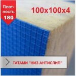 Мат татамі BS - низ антісліп, рисова сіломка, ПВВ Щільність 180, .4х100х100см, синій "