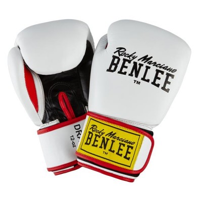 Перчатки боксерские Benlee DRACO 10oz /Кожа /бело-черно-красные 199116 (wht/blk/red) 10oz
