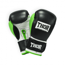 Рукавички боксерські THOR TYPHOON 16oz / Шкіра / чорно-зелено-білі 8027/01 (Leather) B / GR / W 16 oz. 