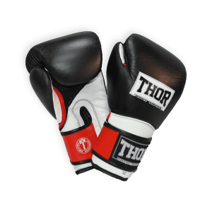 Перчатки боксерские THOR PRO KING 10oz /Кожа /черно-красно-белые Перчатки боксерские THOR PRO KING 10oz /Кожа /черно-красно-белые