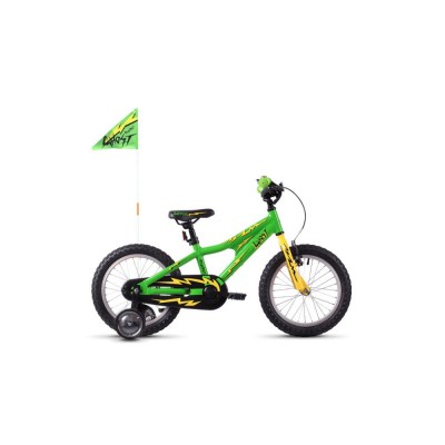 Велосипед Ghost POWERKID 16" , зелено-желто-черный, 2021 арт. 18PK1007
