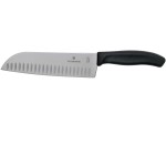 Ніж кухонний Victorinox SwissClassic Santoku Fluted, 17 см, чорний, подар. кор. арт.7828855