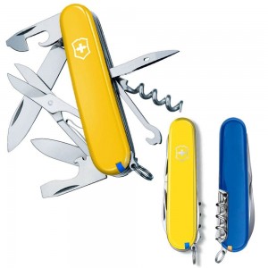 Нож Victorinox Swiss Army Climber Ukraine желто-синий Нож Victorinox Swiss Army Climber Ukraine желто-синий