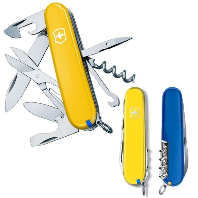 Ніж Victorinox Swiss Army Climber Ukraine жовто-синій арт.1.3703.8.2