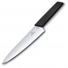 Нож кухонный шефский Victorinox Swiss Modern Carving, 19 см, черный, блистер арт.6.9013.19B