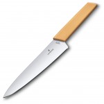 Ніж кухонний шефський  Victorinox Swiss Modern Carving Honey, 19 см, жовтий, блістер арт.6.9016.198B