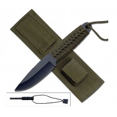 Набор Elk Ridge: нож с рукоятью в паракорде, огниво арт.HK-106C