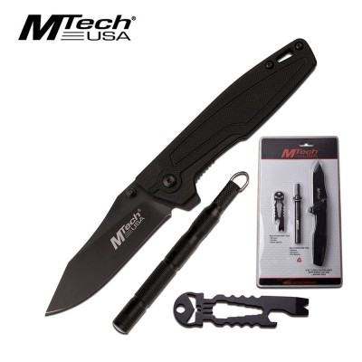 Набор MTech USA в блистере: нож, мультитул, свисток, компас, огниво арт.MT-PR-010