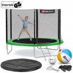 Батут Hop-Sport 10ft (305cm) зеленый с внешней сеткой