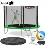 Батут Hop-Sport 10ft (305cm) зеленый с внешней сеткой