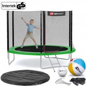 Батут Hop-Sport 10ft (305cm) зеленый с внешней сеткой