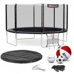 Батут Hop-Sport 14ft (427cm) чорно-синій із зовнішньою сіткою