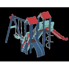 Дитячий комплекс Kidigo Авалон з металевою гіркою H 1,5 м<br /> 11774