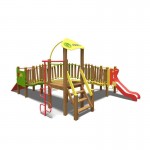 Игровой комплекс InterAtletika красно-зелено-желтый "Волна-NEW" TЕ812 NEW RGY