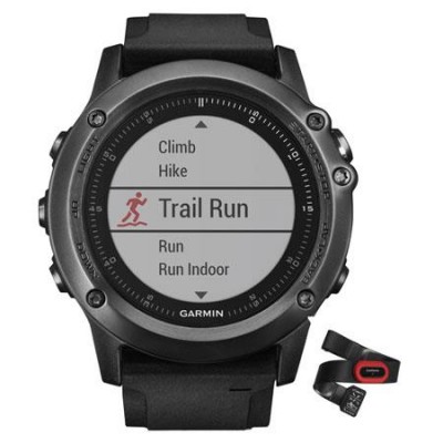 Мультиспортивні годинник навігатор пульсометр Garmin fēnix 3 Sapphire HR Gray Performer Bundle 010-01338-74