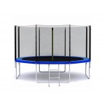 Батут SJ 12ft (374cm) blue з зовнішньої сіткою 