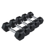 Шестигранные прорезиненные гантели Rising Spart Rubber Hexagon Dumbbell DB6101 - 70 кг