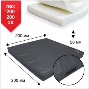 Мат Boyko Sport BS - Cпортивний в чохлі з ПВХ 470, чорний, наповнювач - поролон, 200х200х20см