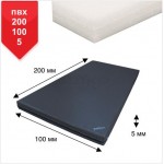 Мат BS - Cпортивний в чохлі з ПВХ, чорний, наповнювач ППЄ хімічно спіненій (білий), 100х200х5см "