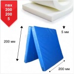 Мат BS - Спортивний в чохлі з вінілісшкіра, синій, поролон ,, 200х200х2см, книжка "