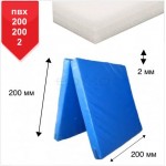 Мат Boyko Sport BS - Спортивний в чохлі з вінілісшкіра, синій,ППЄ хімічно спінений (білий),200х200х2см, книжка