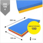 Мат Татамі BS - односторонній, рисова соломка, ППВ Щільність 180, р.4х100х200см. жовтий "