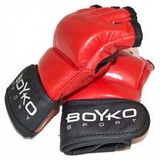 Перчатки Boyko Sport BS "SAMBO" с открытыми пальцами, кожа композиционная, красная S