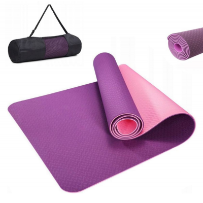 Коврик для фитнеса (йога-мат) с чехлом Newt TPE GR 6 мм фиолетово-розовый NE-4-15-2-VP