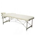Масажний стіл 2-х секційний (алюмін. рама) бежевий Relax HY-2010-1.3, арт. 10643