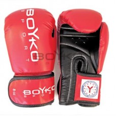 Перчатки BOYKO-SPORT BS - боксерские, кожа композиционная, красные 8-10 ун