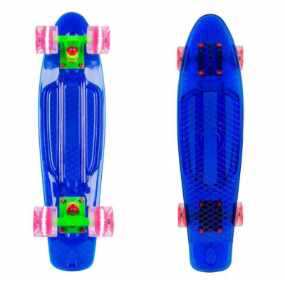 Пеннибоард-скейтборд WORKER Transpy 400 22” с освещенными колесами