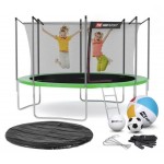 Батут Hop-Sport 12ft (366см) зелений із внутрішньою сіткою