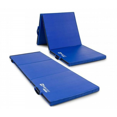 Мат гимнастический Hop-Sport HS-065FM средне-твердый с липучкой 5см синий