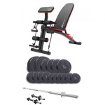 Набор Elitum Titan 68 кг со скамьей HS-1035, штангой и гантелями