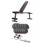 Набір Hop-Sport Premium 38 кг з лавою HS-1010 Pro, штангами та гантелями