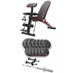 Набір Hop-Sport Premium 38 кг з лавою HS-1035, штангами та гантелями.