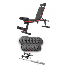 Набор Hop-Sport Premium 38 кг со скамьей HS-2040 HB, штангами и гантелями