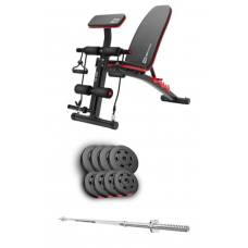 Набір Hop-Sport Premium 39 кг з лавою та штангою